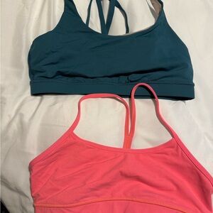 Women's Teal and Coral Lululemon sports bras